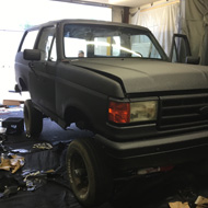 SUV On the Garage